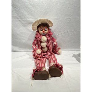 1980's Animated Clown Doll 23 Inches Vintage Made In Hong Kong‎ Shelve Sitting